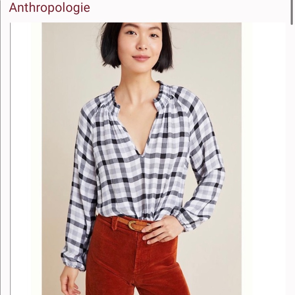 Cloth and Stone Sara Plaid Blouse NWT